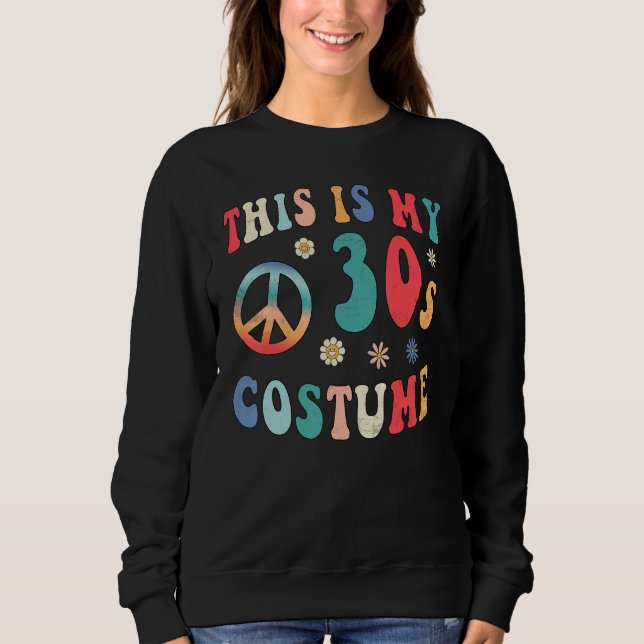 This is My 30s Costume  Groovy Hippie Peace Hallow T Shirt (Framsida)