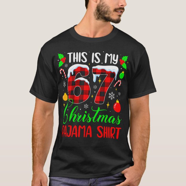 This Is My 67 Christmas 	 Shirt Funny Six Seven Me T (Framsida)