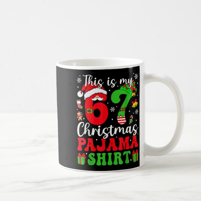 This Is My 6 7 Christmas Pajama Shirt Six Seven Ho Kaffemugg (Höger)
