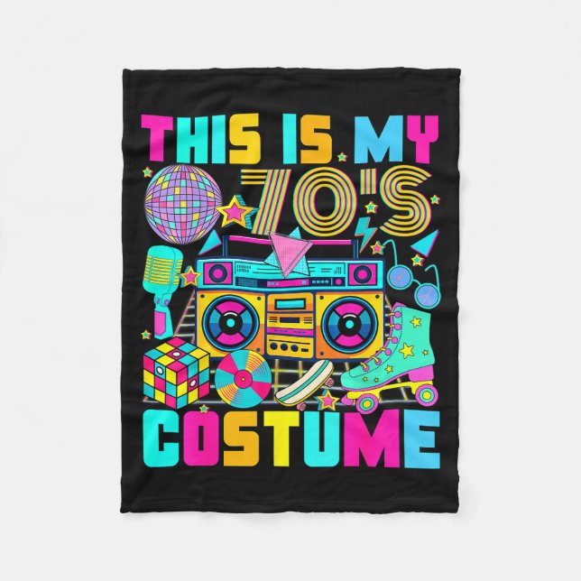 This Is My 70s Costume 1970s Party 70's Outfit Men Fleecefilt (Framsidan)