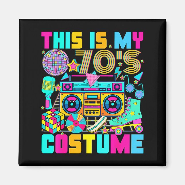 This Is My 70s Costume 1970s Party 70's Outfit Men Magnet (Framsidan)