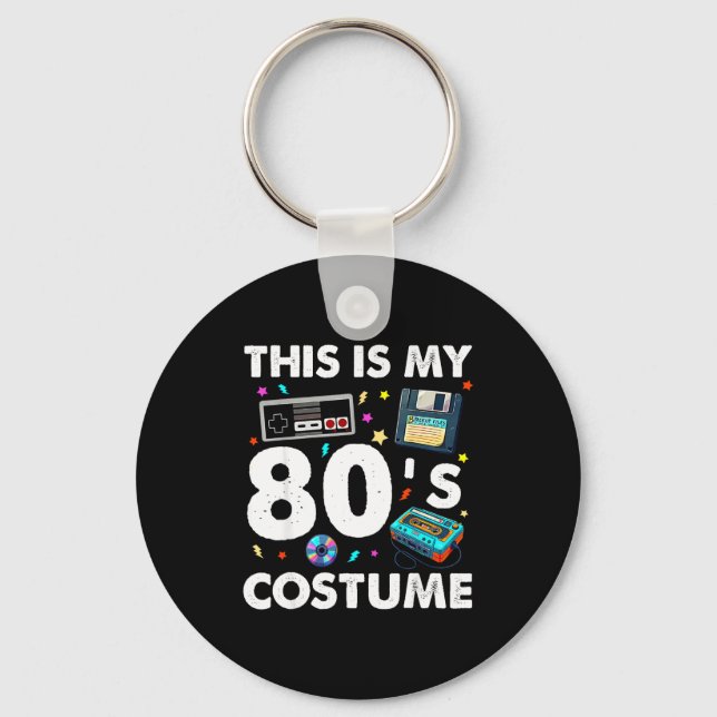 This Is My 80s Costume 80's 90's Party Men Women K Nyckelring (Framsida)