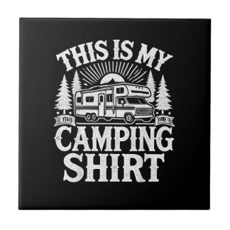 This Is My Camping Funny Camper Kakelplatta