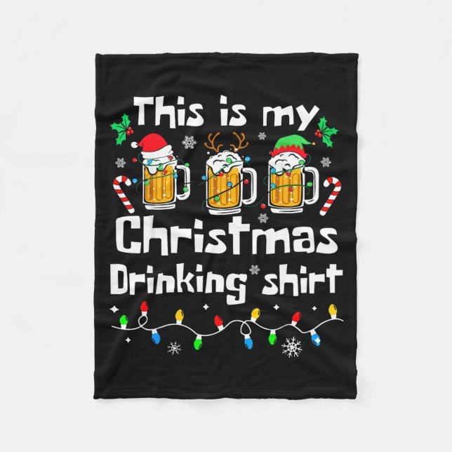 This Is My Christmas Beer Drinking Funny Party Xma Fleecefilt (Framsidan)