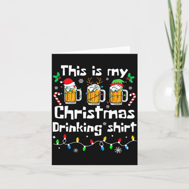 This Is My Christmas Beer Drinking Funny Party Xma Kort (Framsida)