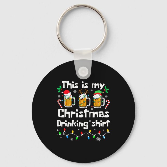 This Is My Christmas Beer Drinking Funny Party Xma Nyckelring (Framsida)