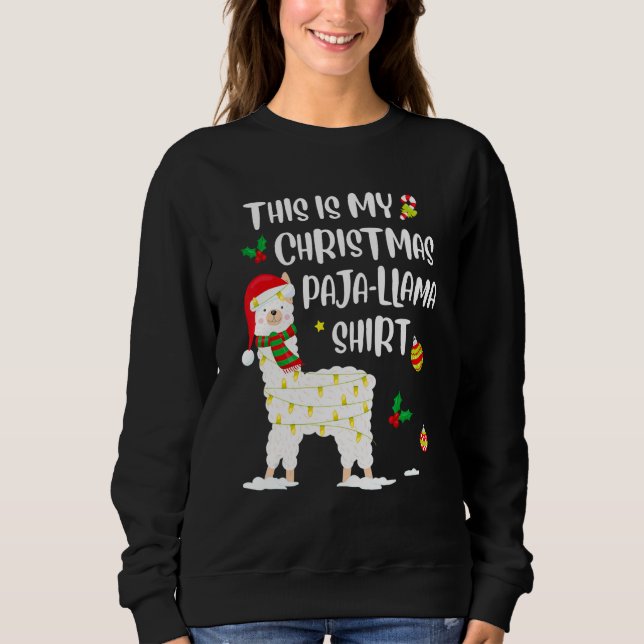 This Is My Christmas Llama Pajama Pyjama Top Chris T Shirt (Framsida)