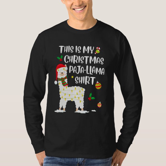 This Is My Christmas Llama Pajama Pyjama Top Chris T Shirt (Framsida)