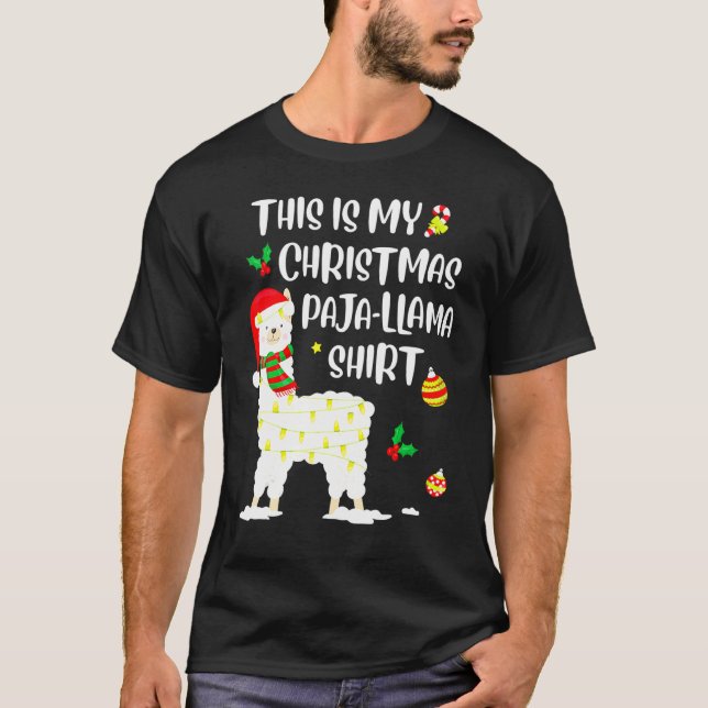 This Is My Christmas Llama Pajama Pyjama Top Chris T Shirt (Framsida)