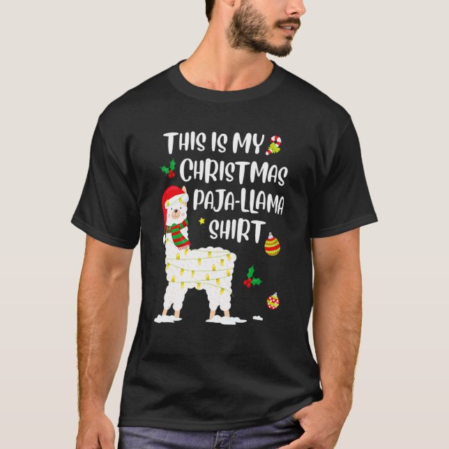 This Is My Christmas Llama Pajama Pyjama Top Chris T Shirt (Framsida)