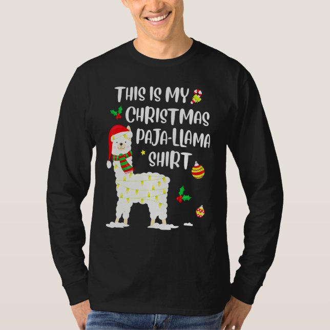 This Is My Christmas Llama Pajama Pyjama Top Chris T Shirt (Framsida)