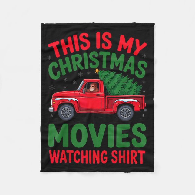 This Is My Christmas Movie Watching Shirt Bigfoot  Fleecefilt (Framsidan)