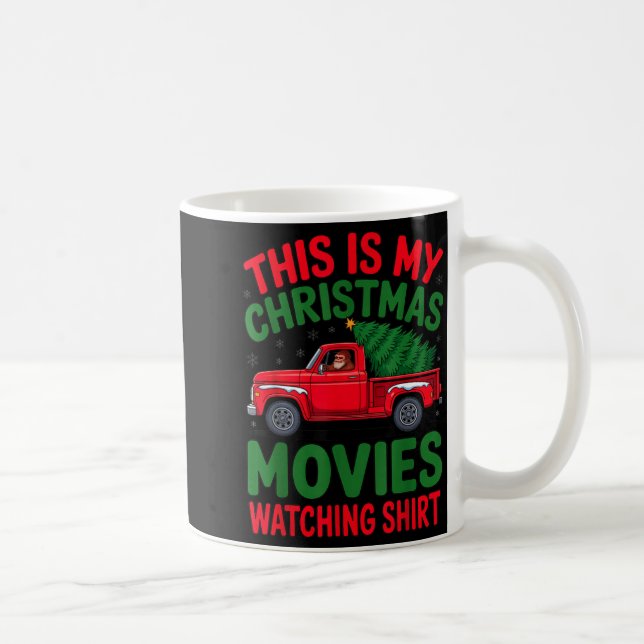 This Is My Christmas Movie Watching Shirt Bigfoot  Kaffemugg (Höger)