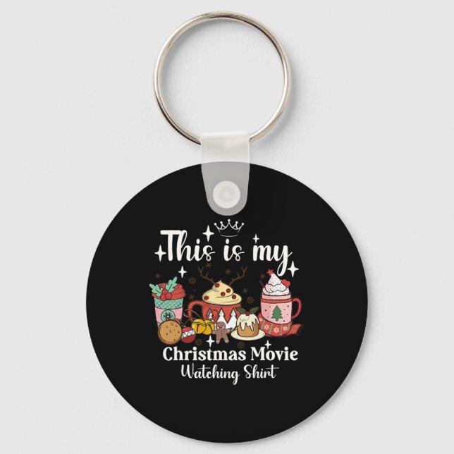 This Is My Christmas Movie Watching Shirt Family M Nyckelring (Framsida)
