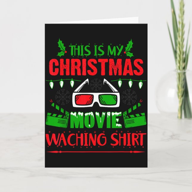 This Is My Christmas Movie Watching Shirt - Funny  Kort (Framsida)
