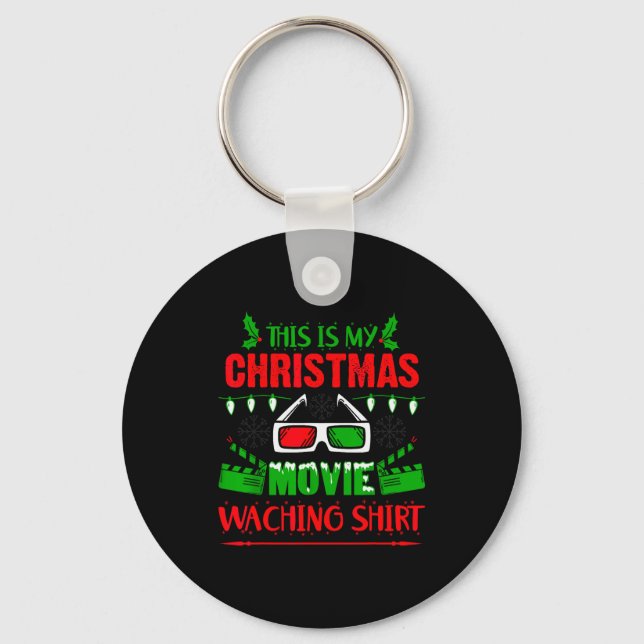 This Is My Christmas Movie Watching Shirt - Funny  Nyckelring (Framsida)