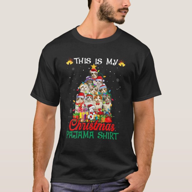 This Is My Christmas Pajama American Curl Tree T Shirt (Framsida)