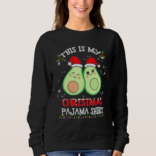 This Is My Christmas Pajama   Avocado Xmas T Shirt (Framsida)