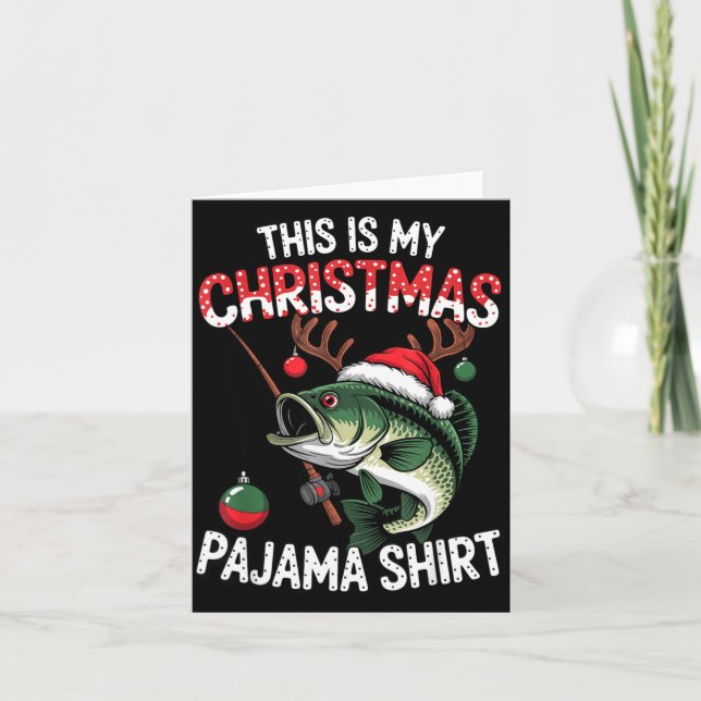 This Is My Christmas Pajama B Fish Santa Hat Toddl Kort (Framsida)