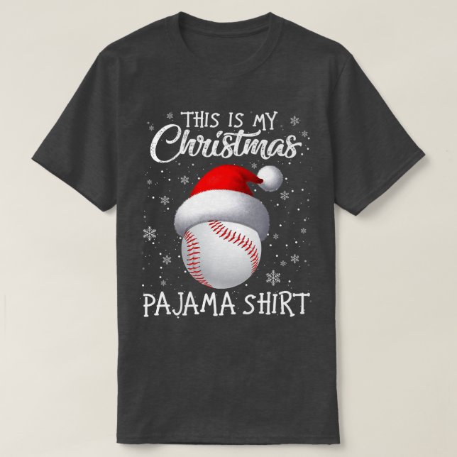 This Is My Christmas Pajama Baseball Santa Hat Sno T Shirt (Design framsida)