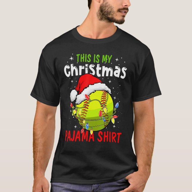 This Is My Christmas Pajama Baseball Softball T Shirt (Framsida)
