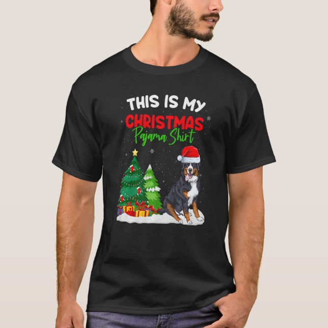 This Is My Christmas Pajama  Bernese Mountain Owne T Shirt (Framsida)