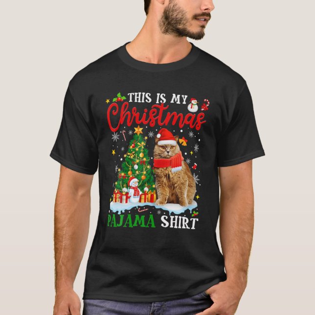 This Is My Christmas Pajama British Longhair Cat T Shirt (Framsida)