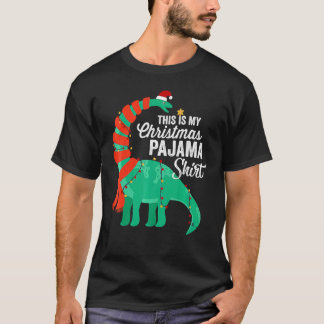 This Is My Christmas Pajama Dinosaur Brontosaurus  T Shirt