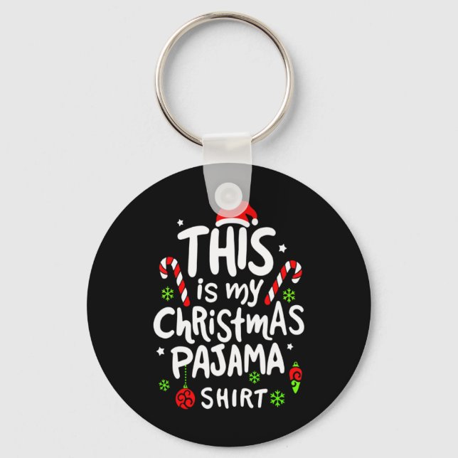 This Is My Christmas Pajama Family Matching Xmas T Nyckelring (Framsida)
