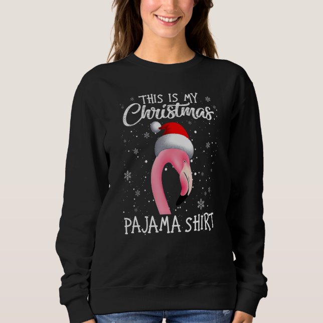 This Is My Christmas Pajama Flamingo Santa Christm T Shirt (Framsida)