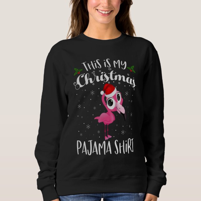 This Is My Christmas Pajama Flamingo Santa Christm T Shirt (Framsida)