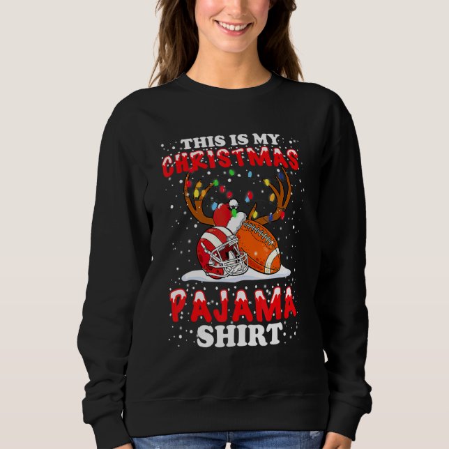This Is My Christmas Pajama  Football Christmas Li T Shirt (Framsida)