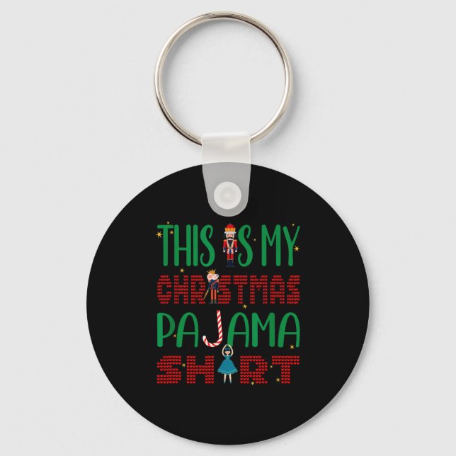 This Is My Christmas Pajama Funny Family Matching  Nyckelring (Framsida)