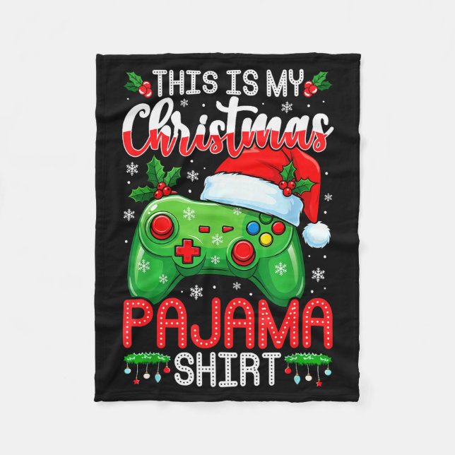 This Is My Christmas Pajama Funny Video Gamer Boys Fleecefilt (Framsidan)