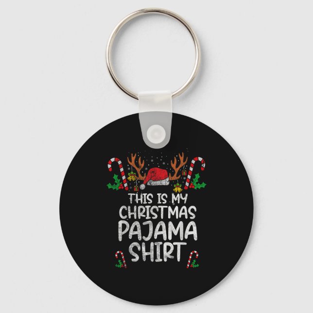 This Is My Christmas Pajama Funny Xmas Pjs Men Wom Nyckelring (Framsida)