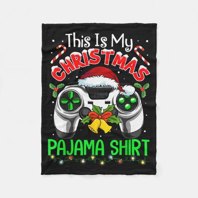 This Is My Christmas Pajama Gamer Video Game Boys  Fleecefilt (Framsidan)