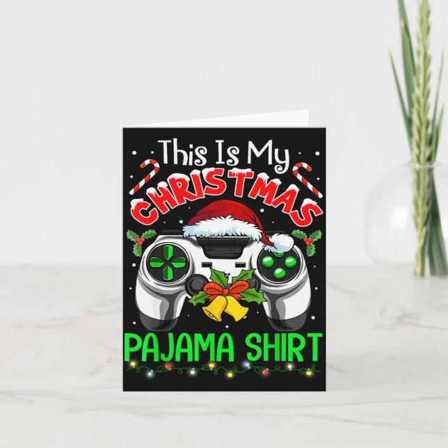 This Is My Christmas Pajama Gamer Video Game Boys  Kort (Framsida)