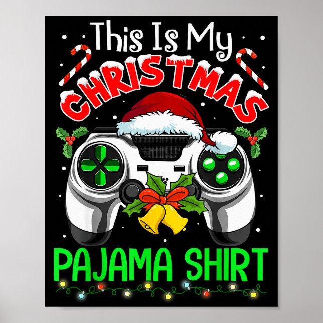 This Is My Christmas Pajama Gamer Video Game Boys  Poster (Framsidan)