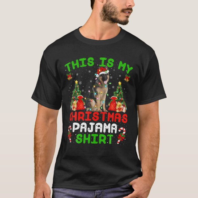 This Is My Christmas Pajama German Shepherd Christ T Shirt (Framsida)