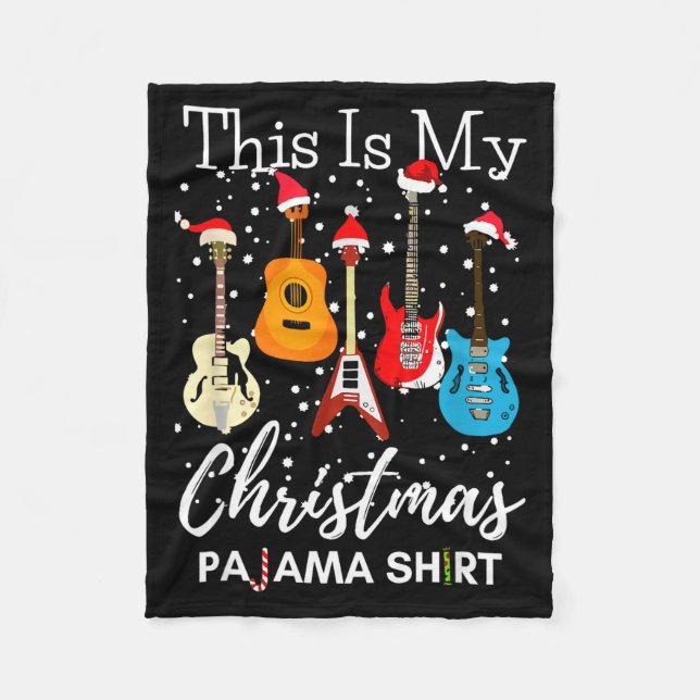 This Is My Christmas Pajama Guitar Guitarist Music Fleecefilt (Framsidan)