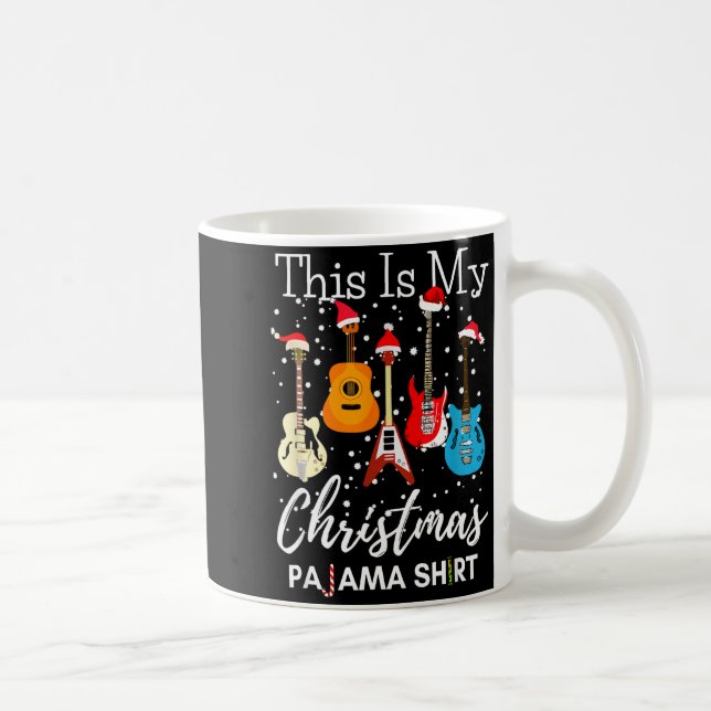 This Is My Christmas Pajama Guitar Guitarist Music Kaffemugg (Höger)