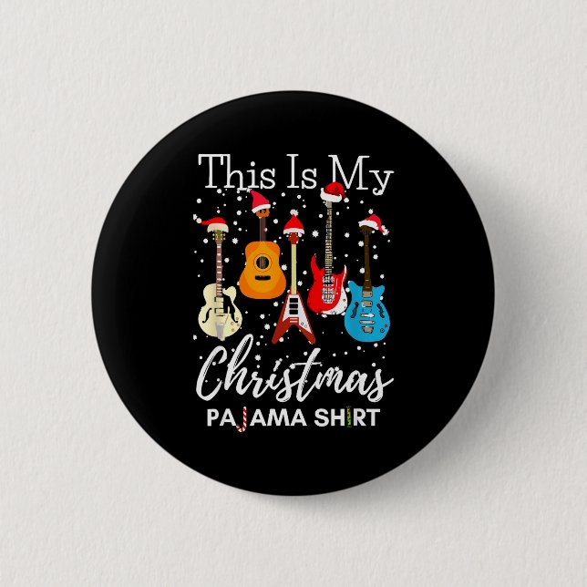 This Is My Christmas Pajama Guitar Guitarist Music Knapp (Framsida)