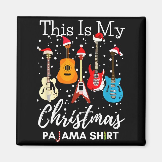 This Is My Christmas Pajama Guitar Guitarist Music Magnet (Framsidan)