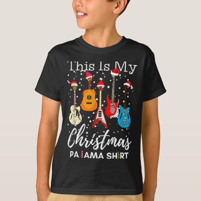 This Is My Christmas Pajama Guitar Guitarist Music T Shirt (Framsida)