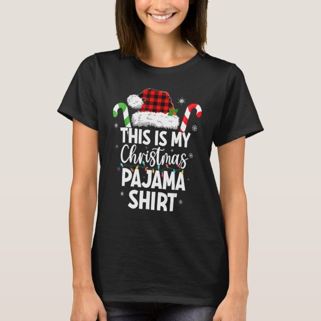 This Is My Christmas Pajama   Holiday Family Xmas T Shirt (Framsida)