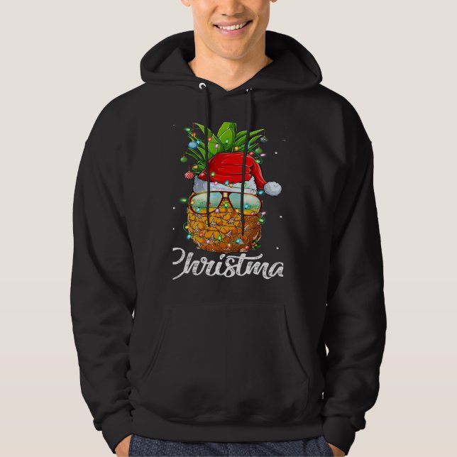 This Is My Christmas Pajama  Lighting Pineapple Xm Hoodie (Framsida)