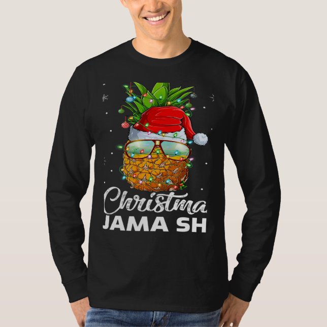 This Is My Christmas Pajama Lighting Pineapple Xma T Shirt (Framsida)