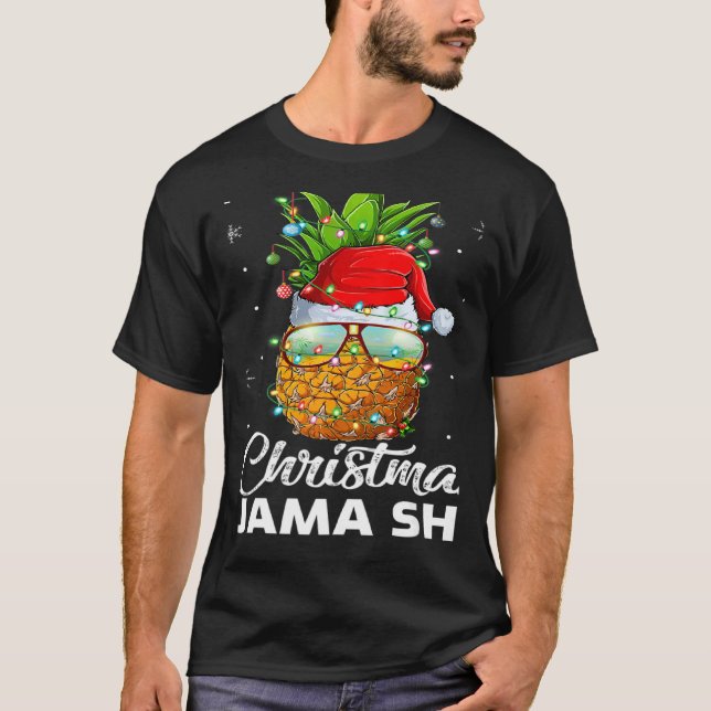 This Is My Christmas Pajama Lighting Pineapple Xma T Shirt (Framsida)