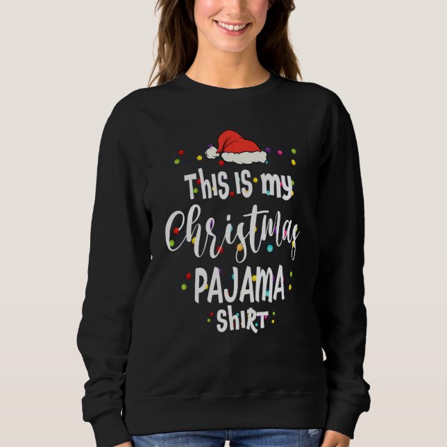This Is My Christmas Pajama   Lights  Holiday T Shirt (Framsida)