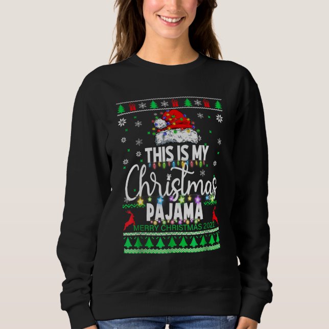 This Is My Christmas Pajama  Lights Men Women Kid  T Shirt (Framsida)